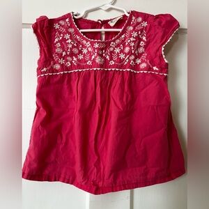 Mini Boden Pink Embroidered Blouse, Size 7-8Y